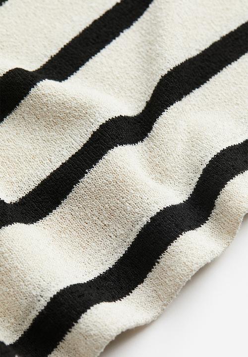 H&M - Collared top - cream striped