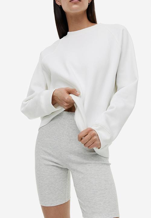 H&M - Ribbed cycling shorts - light grey marl 