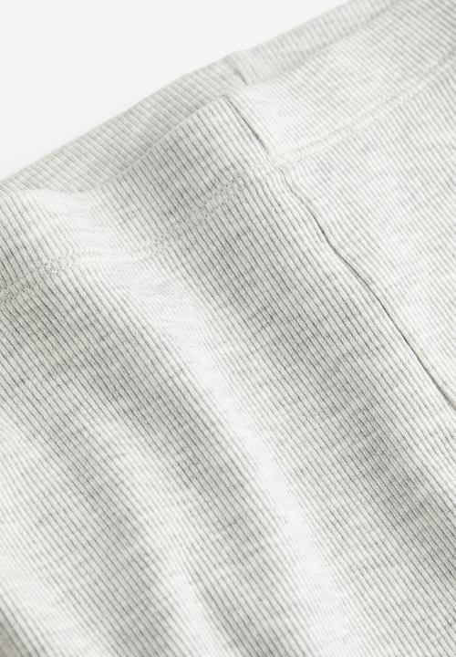 H&M - Ribbed cycling shorts - light grey marl 