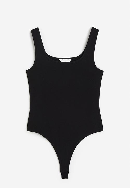 H&M - Square-neck thong body - black