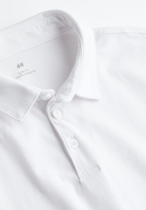 H&M - Slim fit polo shirt - white