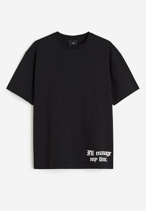 H&M - Relaxed fit printed t-shirt - black