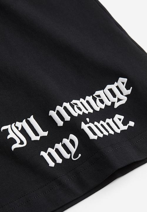 H&M - Relaxed fit printed t-shirt - black