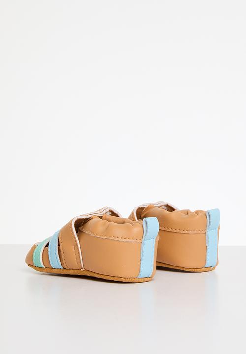 Pop Candy - Twin strap shoes - light brown & blue