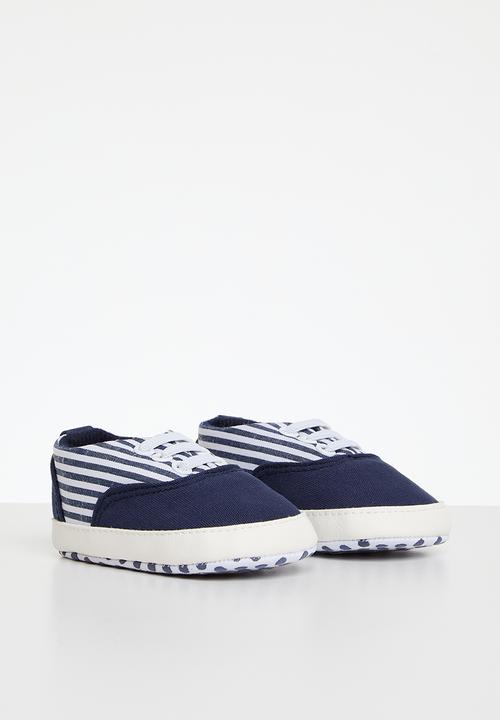 Pop Candy - Lace up sneakers-blue and white