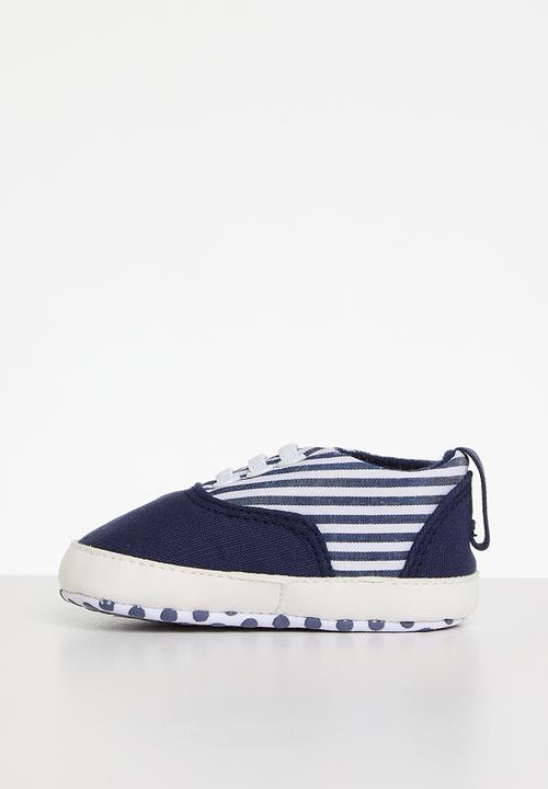 Pop Candy - Lace up sneakers-blue and white