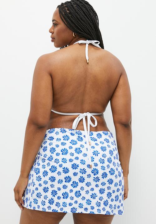 Cotton On - Plus Twist Front Swim Skirt - Mia Floral Blue