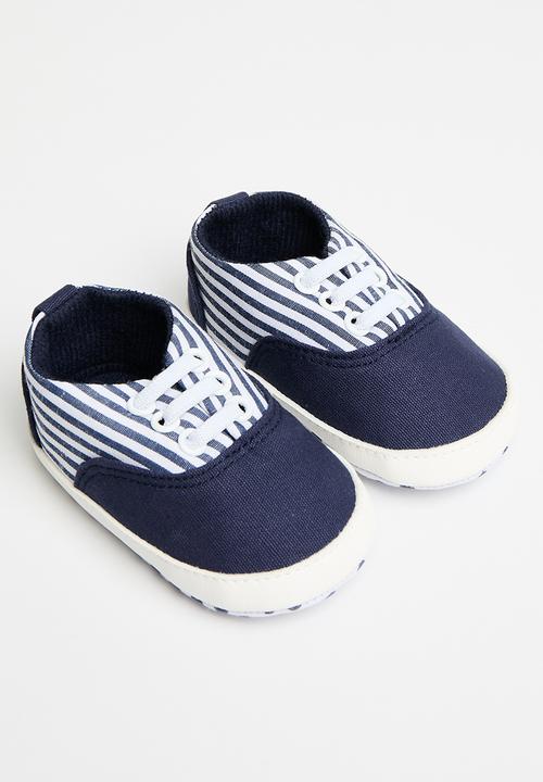 Pop Candy - Lace up sneakers-blue and white