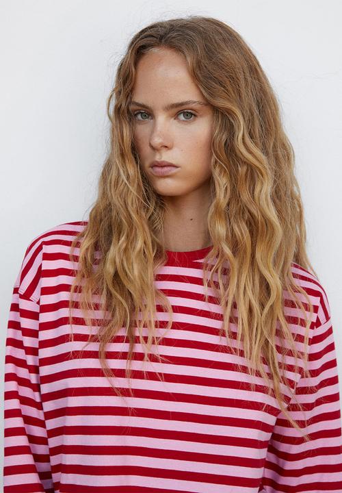 MANGO - T-shirt raya - bright pink