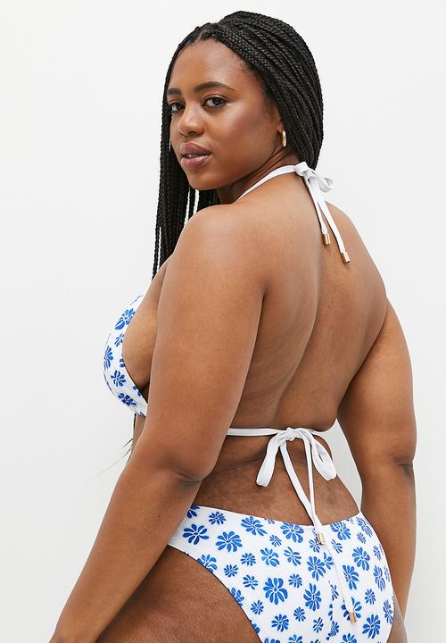 Cotton On - Plus Slider Triangle Bikini Top - Mia Floral Blue
