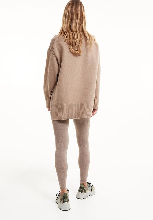 H&M - Mama seamless leggings - beige marl