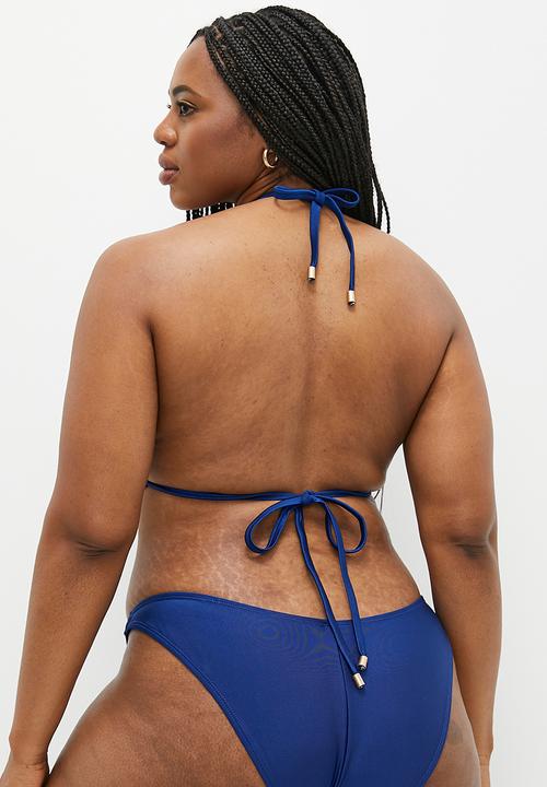 Cotton On - Plus Slider Triangle Bikini Top - Lapis Blue Shimmer