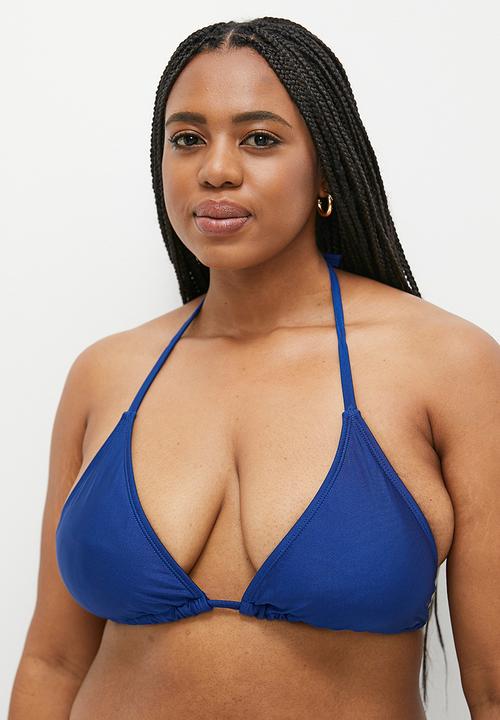 Cotton On - Plus Slider Triangle Bikini Top - Lapis Blue Shimmer