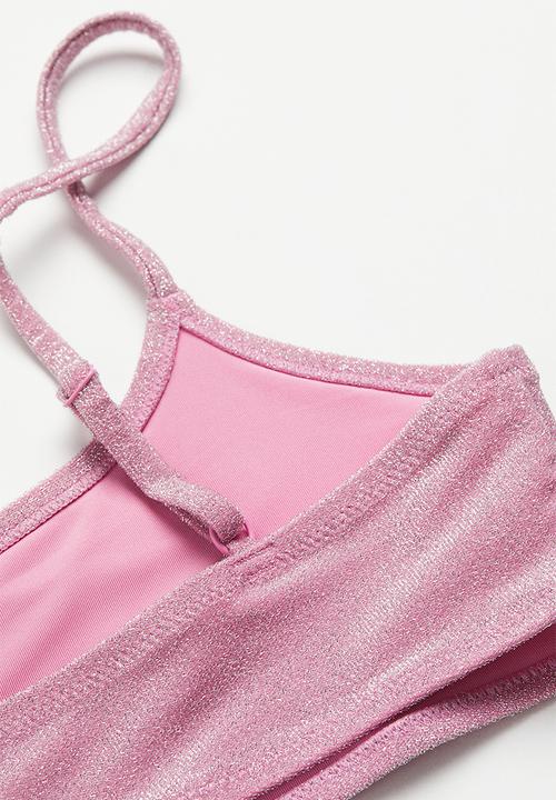 H&M - Bikini top - light pink/glittery 