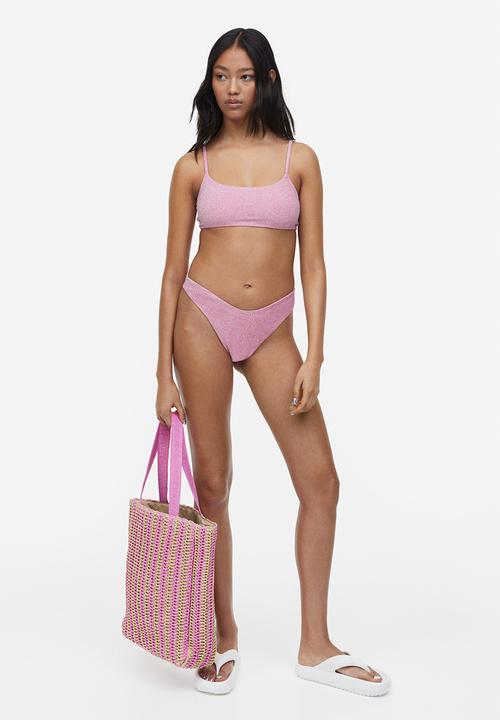H&M - Bikini top - light pink/glittery 
