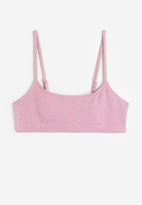 H&M - Bikini top - light pink/glittery 