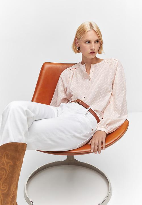 MANGO - Blouse plum - light/pastel pink