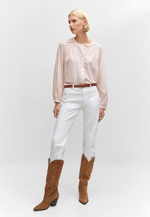 MANGO - Blouse plum - light/pastel pink