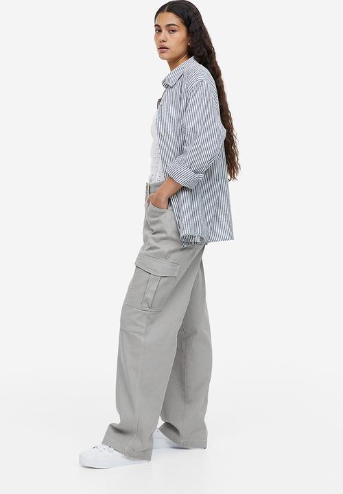 H&M - Twill cargo trousers - light grey
