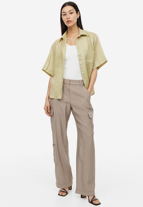 H&M - Linen shirt - light pistachio green 