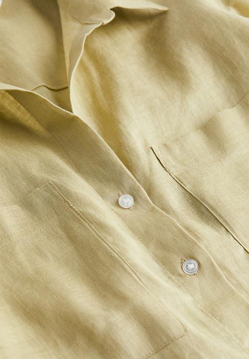 H&M - Linen shirt - light pistachio green 