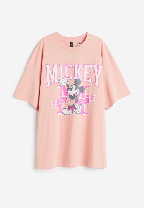 H&M - Oversized printed t-shirt - apricot mickey mouse 