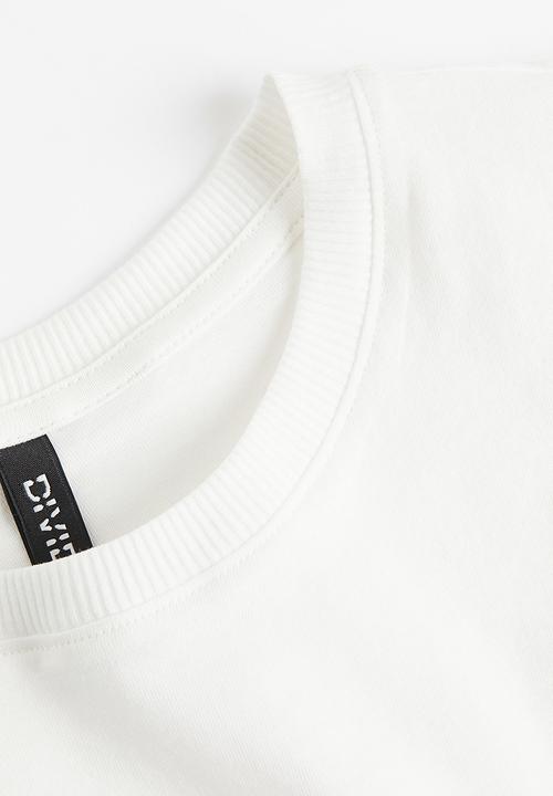 H&M - Printed cropped top - white portofino