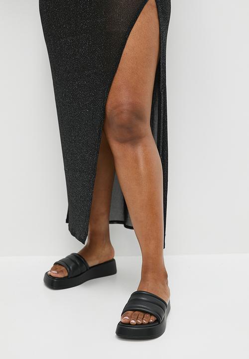 Cotton On - Plus Glitter Beach High Neck Maxi Dress - Black Metallic