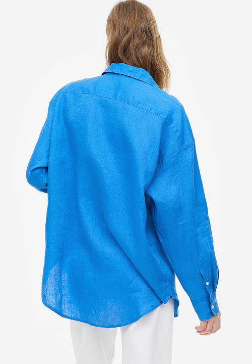 H&M - Oversized linen shirt - blue