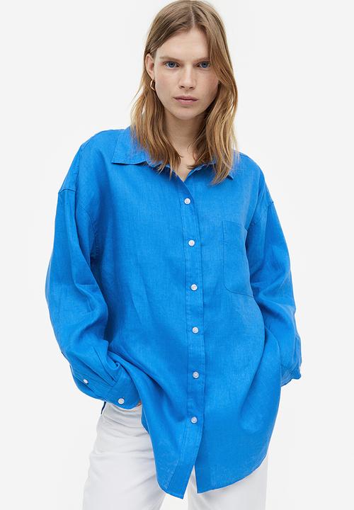 H&M - Oversized linen shirt - blue