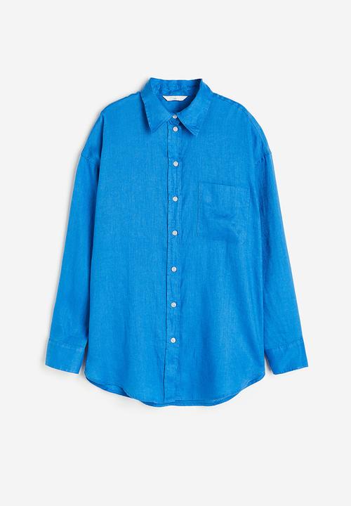 H&M - Oversized linen shirt - blue