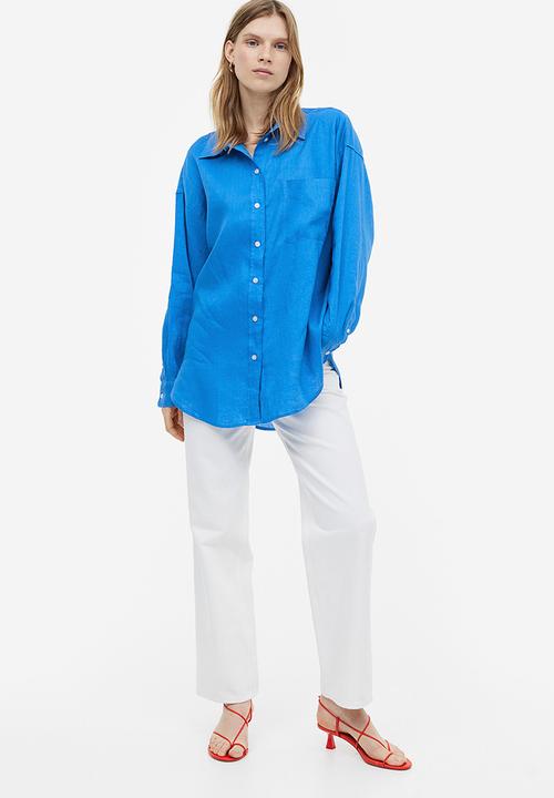 H&M - Oversized linen shirt - blue
