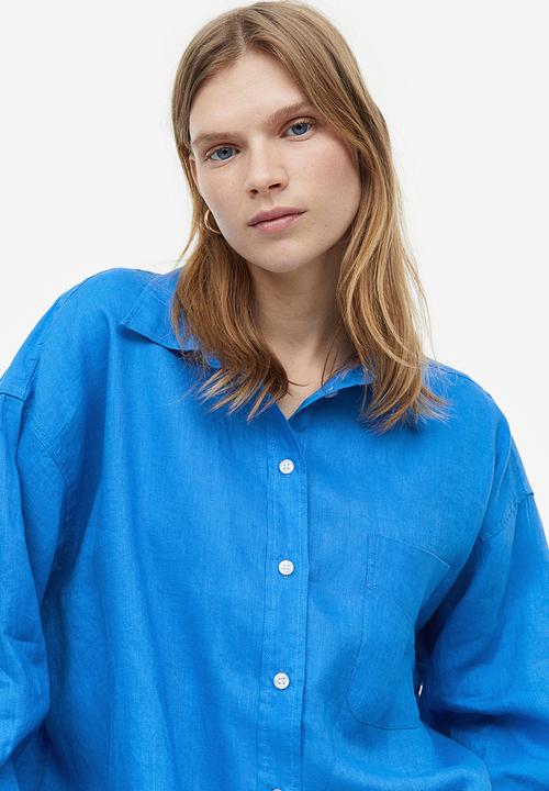 H&M - Oversized linen shirt - blue