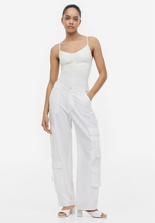 H&M - Gathered thong body - white