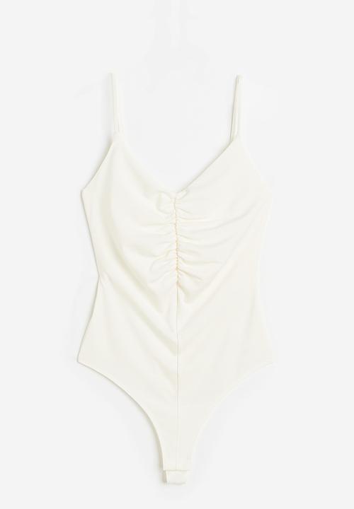 H&M - Gathered thong body - white