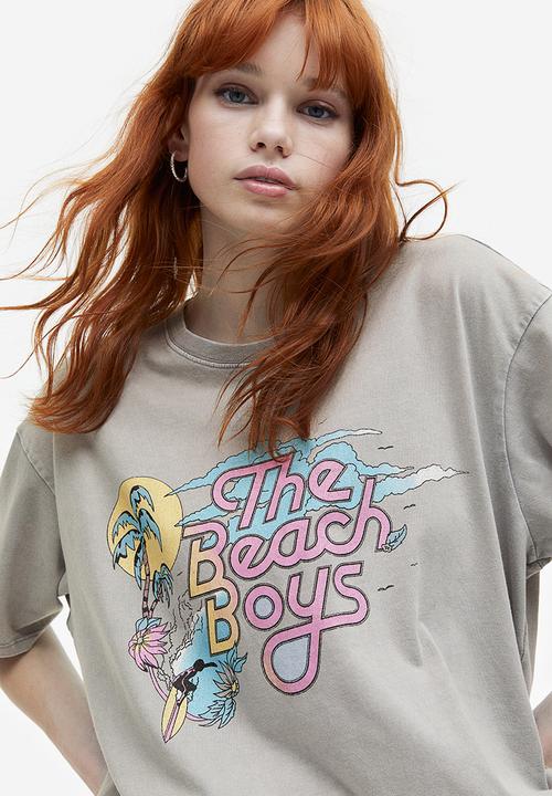 H&M - Oversized printed T-shirt - grey the beach boys
