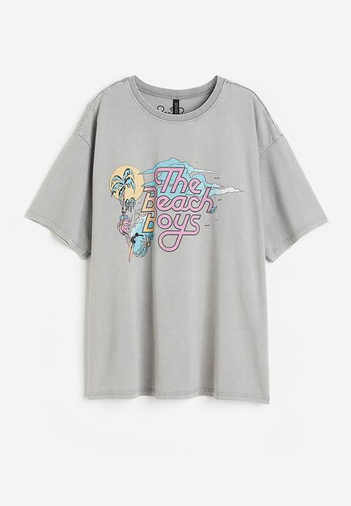 H&M - Oversized printed T-shirt - grey the beach boys