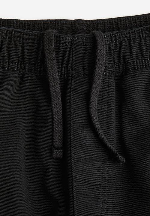 H&M - Relaxed fit cotton shorts - black