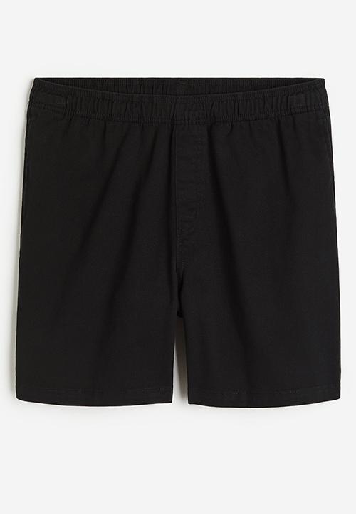 H&M - Relaxed fit cotton shorts - black