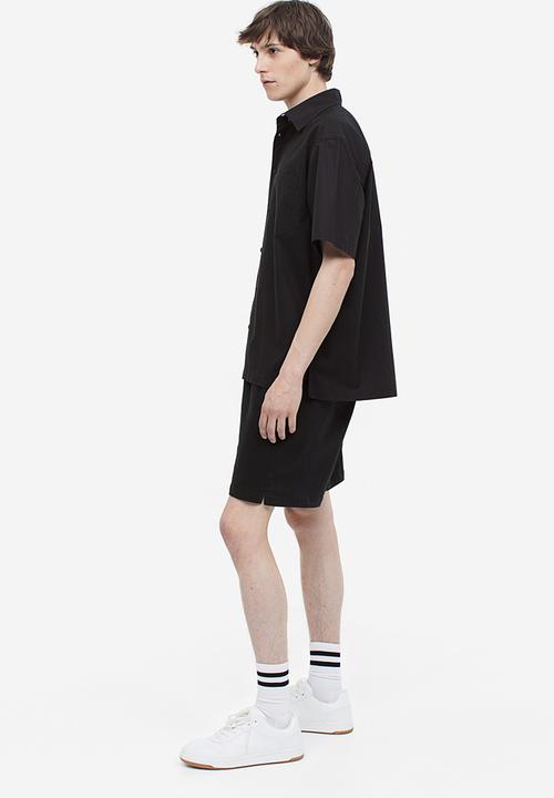 H&M - Relaxed fit cotton shorts - black