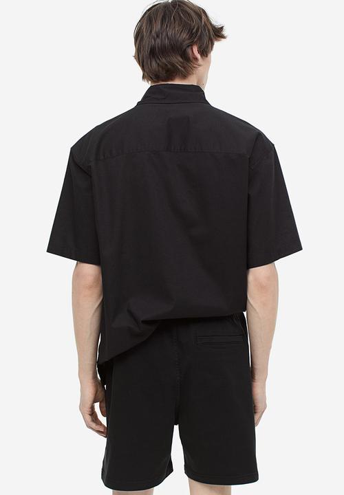H&M - Relaxed fit cotton shorts - black