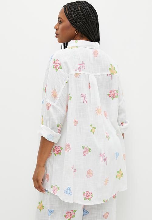 Cotton On - Plus Swing Beach Shirt - Sardinia