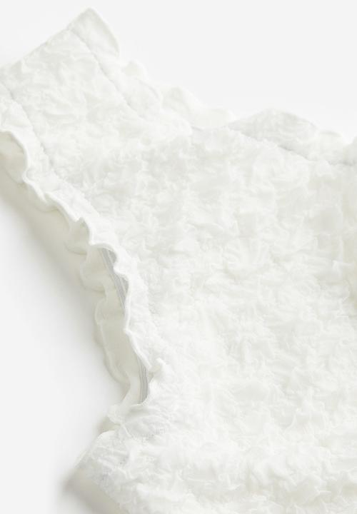 H&M - Gathered one-shoulder top - white