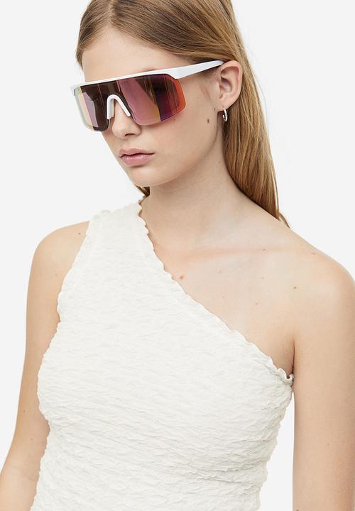 H&M - Gathered one-shoulder top - white
