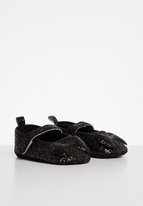 Pop Candy - Bowknot glitter pumps - black
