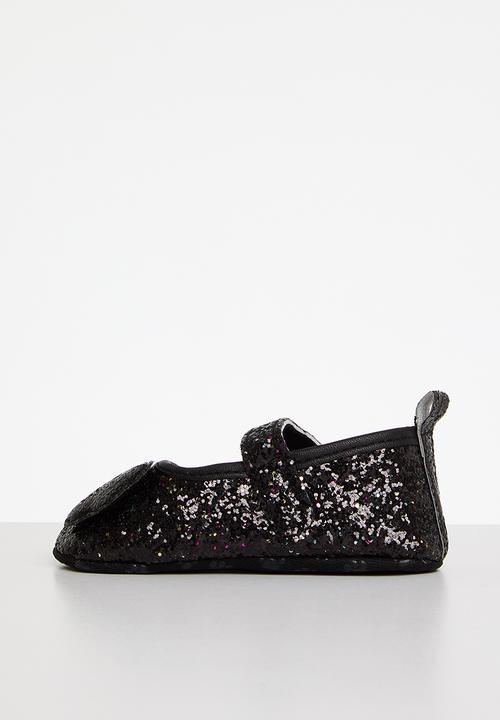 Pop Candy - Bowknot glitter pumps - black