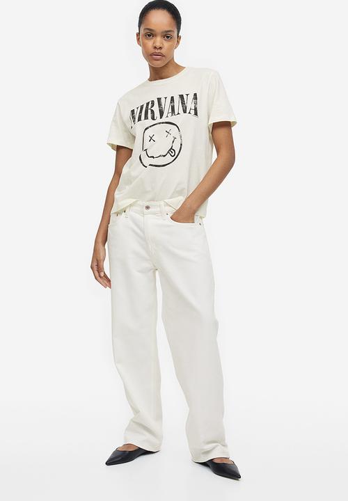 H&M - T-shirt with a motif - cream nirvana 