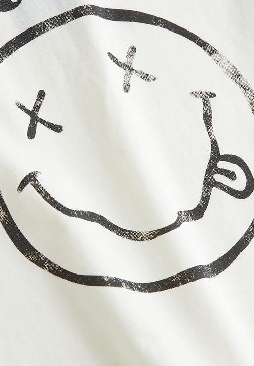 H&M - T-shirt with a motif - cream nirvana 