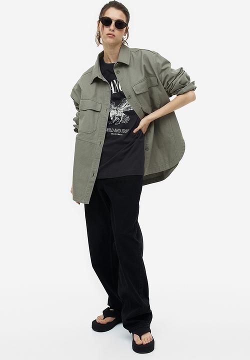 H&M - Oversized printed T-shirt - dark grey los angeles