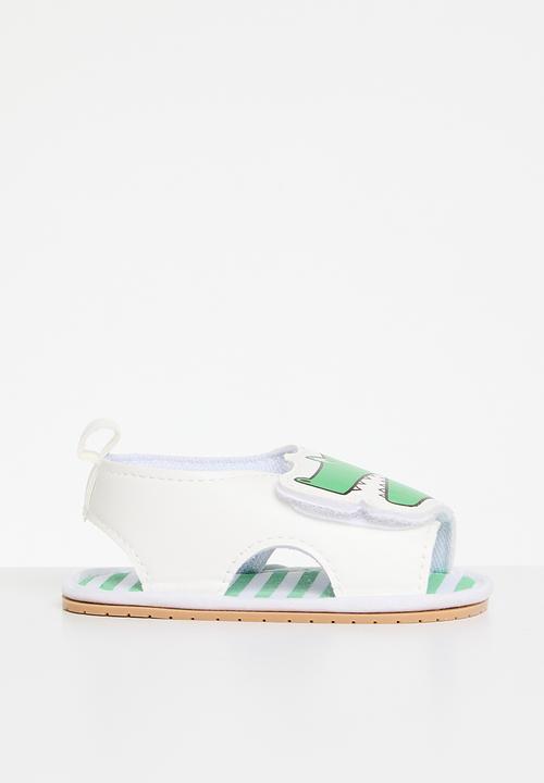 Pop Candy - Baby dino print  sandals - white 